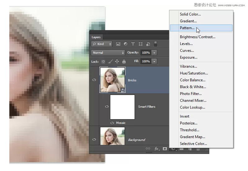 Photoshop把人像照片变成乐高像素拼图