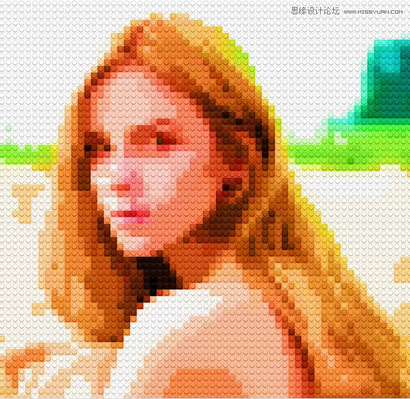 Photoshop把人像照片变成乐高像素拼图