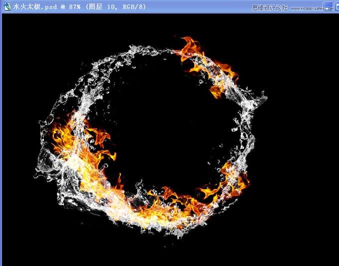 Photoshop合成超酷的水火太极效果图