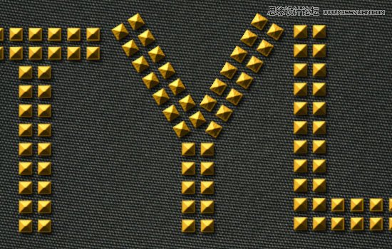 Photoshop制作黄金点状效果艺术字教程