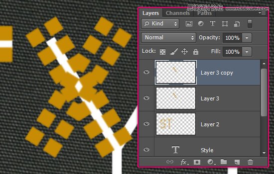 Photoshop制作黄金点状效果艺术字教程