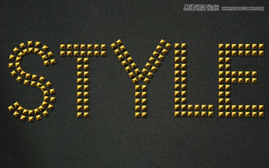 Photoshop制作黄金点状效果艺术字教程