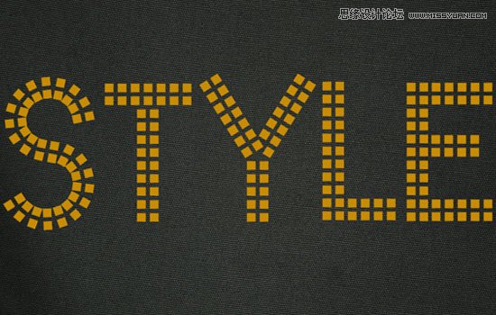 Photoshop制作黄金点状效果艺术字教程