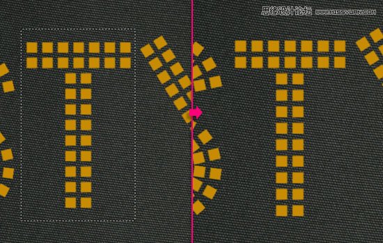 Photoshop制作黄金点状效果艺术字教程