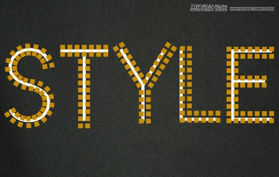 Photoshop制作黄金点状效果艺术字教程