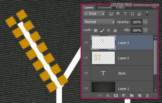 Photoshop制作黄金点状效果艺术字教程