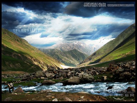 Photoshop调出山脚风光照片鲜艳唯美色彩