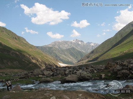 Photoshop调出山脚风光照片鲜艳唯美色彩