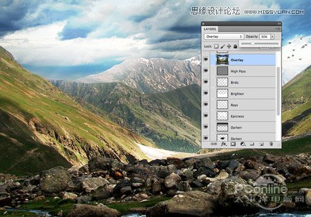 Photoshop调出山脚风光照片鲜艳唯美色彩