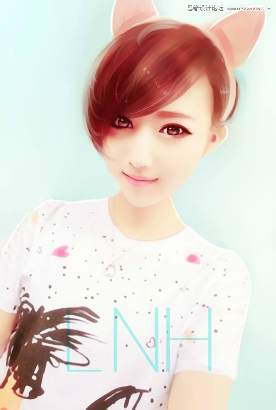 Photoshop结合SAI制作唯美的人像手绘效果