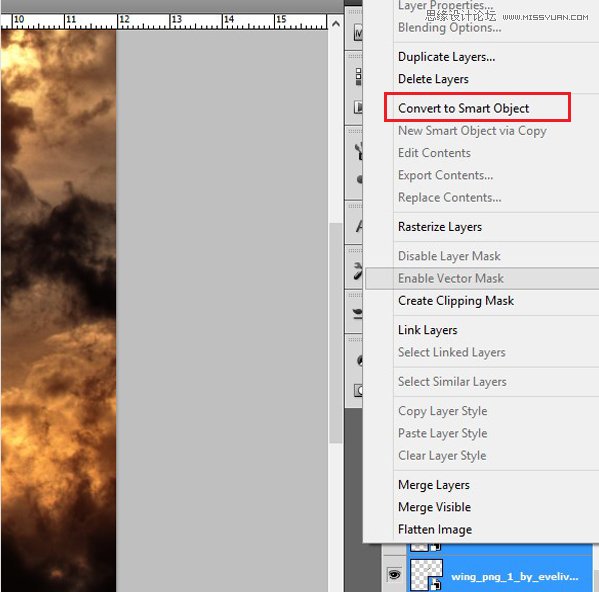 Photoshop合成在乌云密布中飞舞的天使