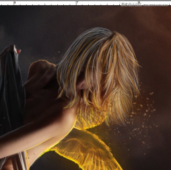 Photoshop合成在乌云密布中飞舞的天使