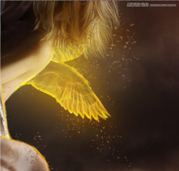 Photoshop合成在乌云密布中飞舞的天使