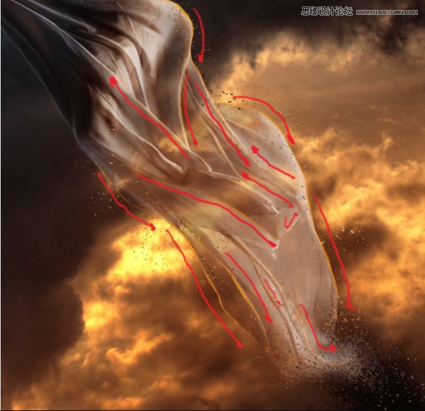 Photoshop合成在乌云密布中飞舞的天使