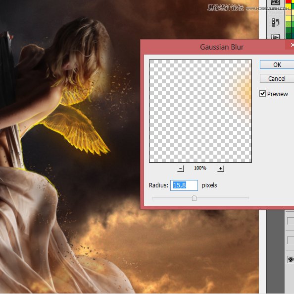 Photoshop合成在乌云密布中飞舞的天使