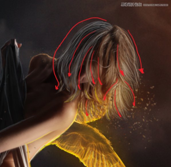 Photoshop合成在乌云密布中飞舞的天使