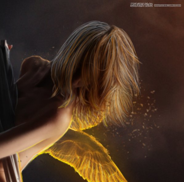 Photoshop合成在乌云密布中飞舞的天使