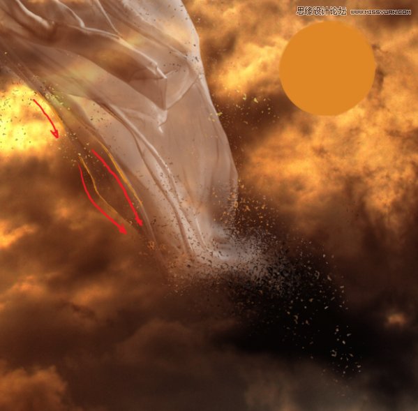 Photoshop合成在乌云密布中飞舞的天使