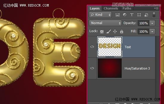Photoshop制作大气的圣诞节艺术字教程