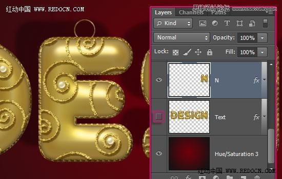 Photoshop制作大气的圣诞节艺术字教程
