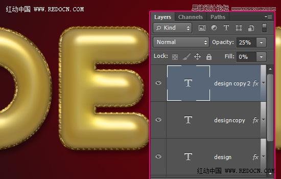 Photoshop制作大气的圣诞节艺术字教程