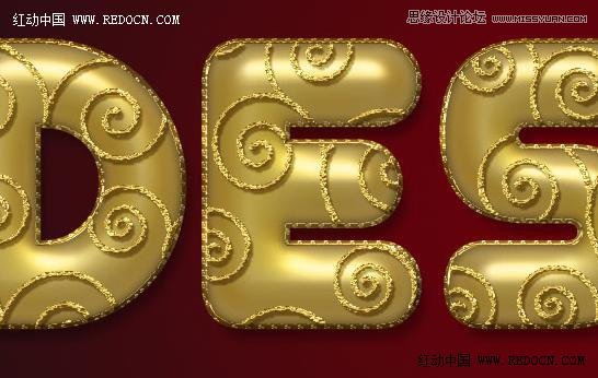 Photoshop制作大气的圣诞节艺术字教程