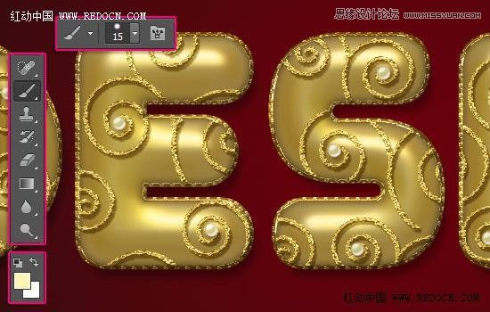 Photoshop制作大气的圣诞节艺术字教程