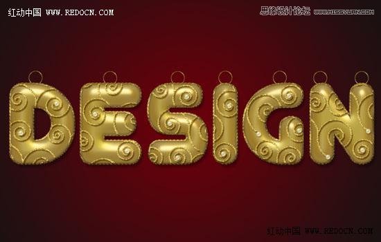 Photoshop制作大气的圣诞节艺术字教程