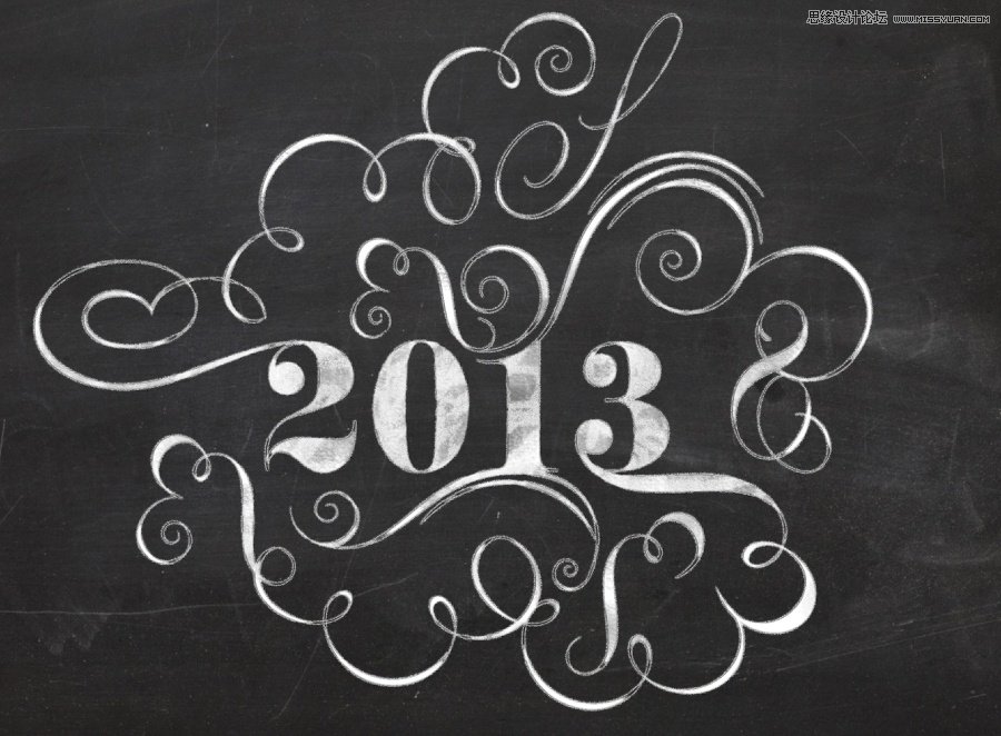 Photoshop设计简洁时尚的花纹艺术字