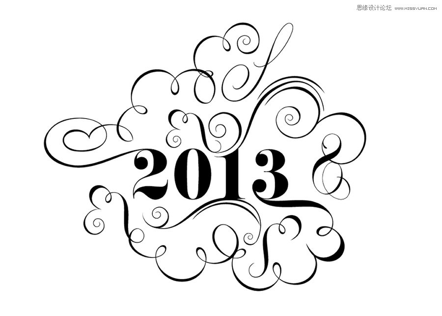 Photoshop设计简洁时尚的花纹艺术字