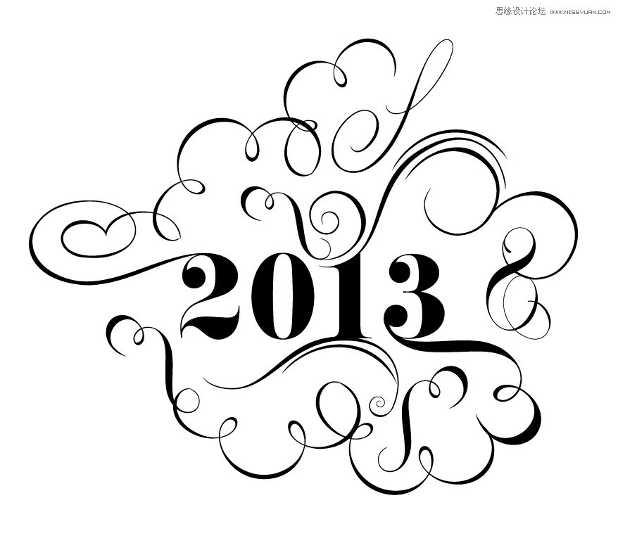 Photoshop设计简洁时尚的花纹艺术字