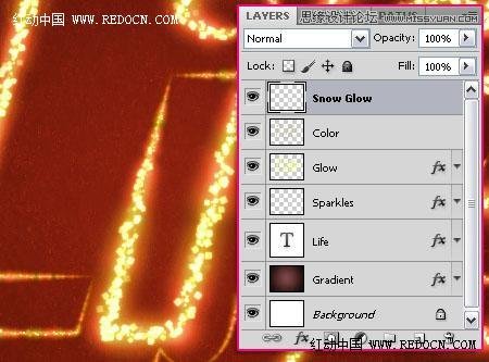 Photoshop使用画笔描边制作漂亮的高光字