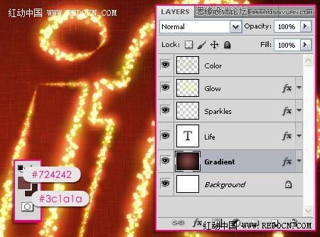 Photoshop使用画笔描边制作漂亮的高光字