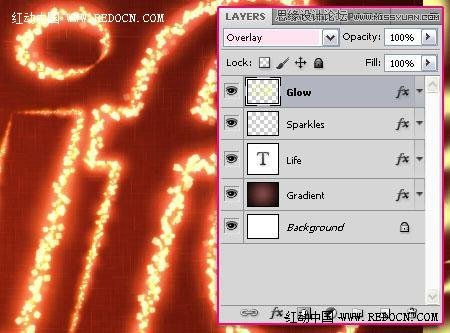 Photoshop使用画笔描边制作漂亮的高光字
