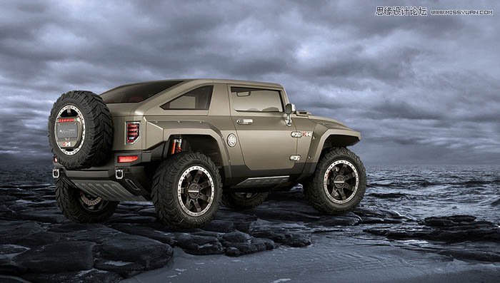 Photoshop合成超酷的汽车行驶海报