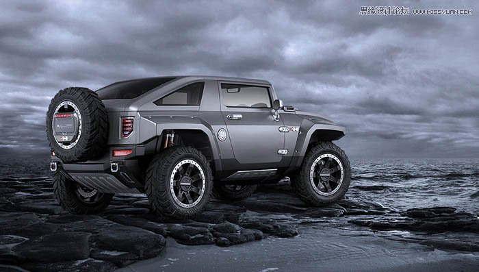 Photoshop合成超酷的汽车行驶海报