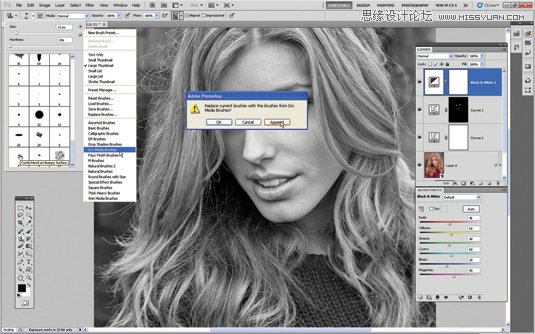 Photoshop把美女人像照片转化成手绘素描效果