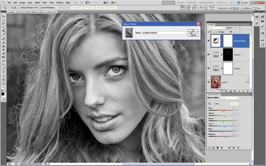 Photoshop把美女人像照片转化成手绘素描效果