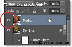 Photoshop把室内花屏花朵转化成水彩效果