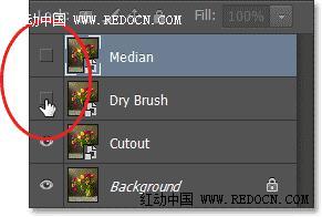 Photoshop把室内花屏花朵转化成水彩效果