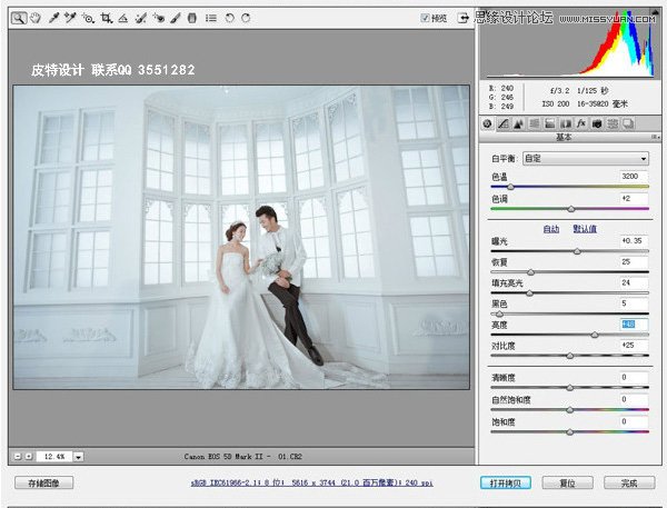 Photoshop调出婚纱照片唯美的青色调
