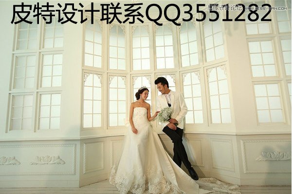 Photoshop调出婚纱照片唯美的青色调