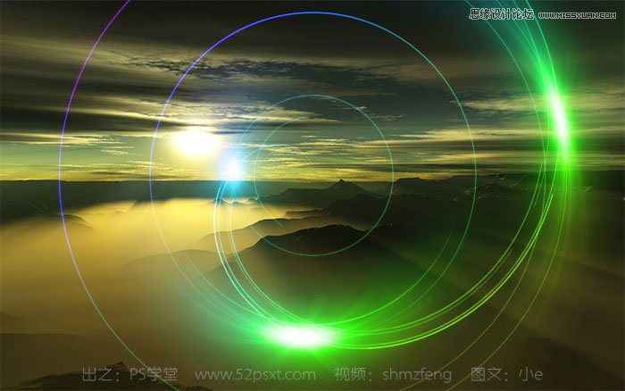 Photoshop制作梦幻效果的圆形光影效果