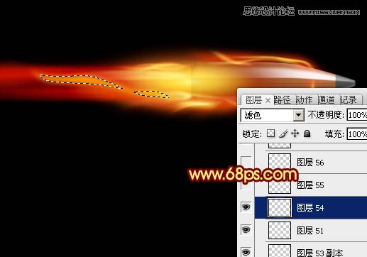 Photoshop制作急速行驶的烈焰弹头教程