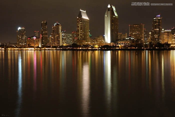 Photoshop合成绚丽城市背景的夜景婚片
