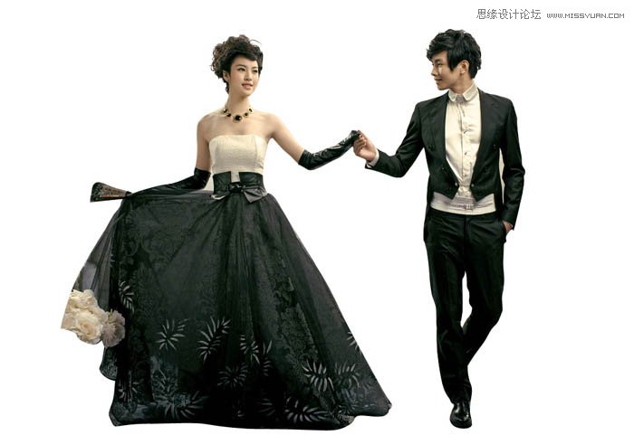 Photoshop合成绚丽城市背景的夜景婚片