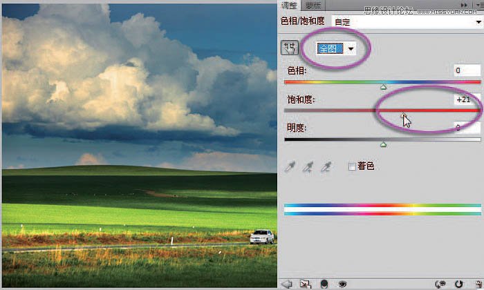 Photoshop完美修复偏暗色的草原风景照片