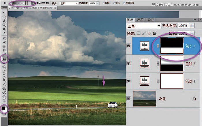 Photoshop完美修复偏暗色的草原风景照片