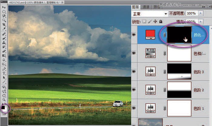 Photoshop完美修复偏暗色的草原风景照片