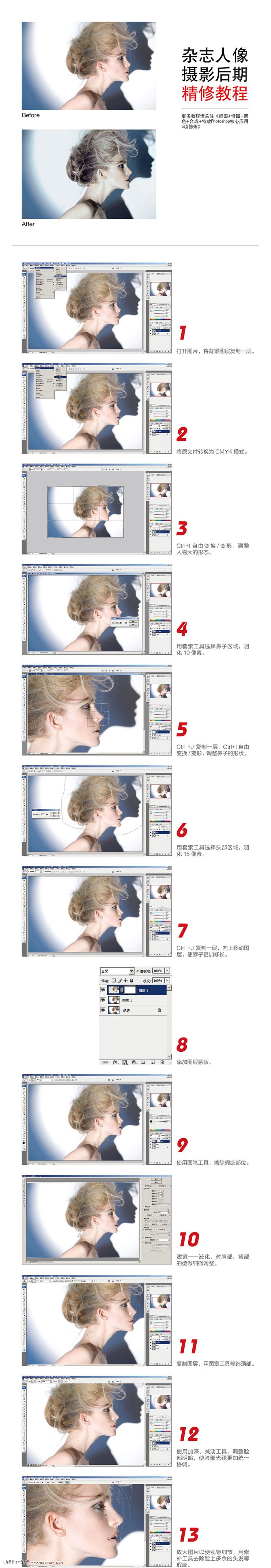 Photoshop杂志人像摄影后期精修教程